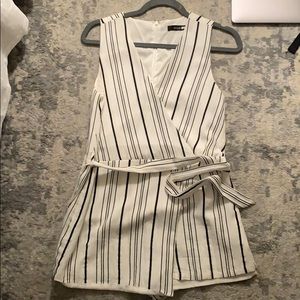 Black and white striped romper